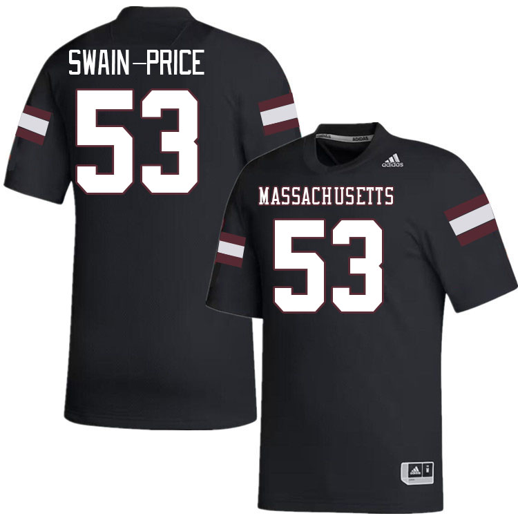 Massachusetts Minutemen #53 Sahnai Swain-Price College Football Jerseys Stitched-Black